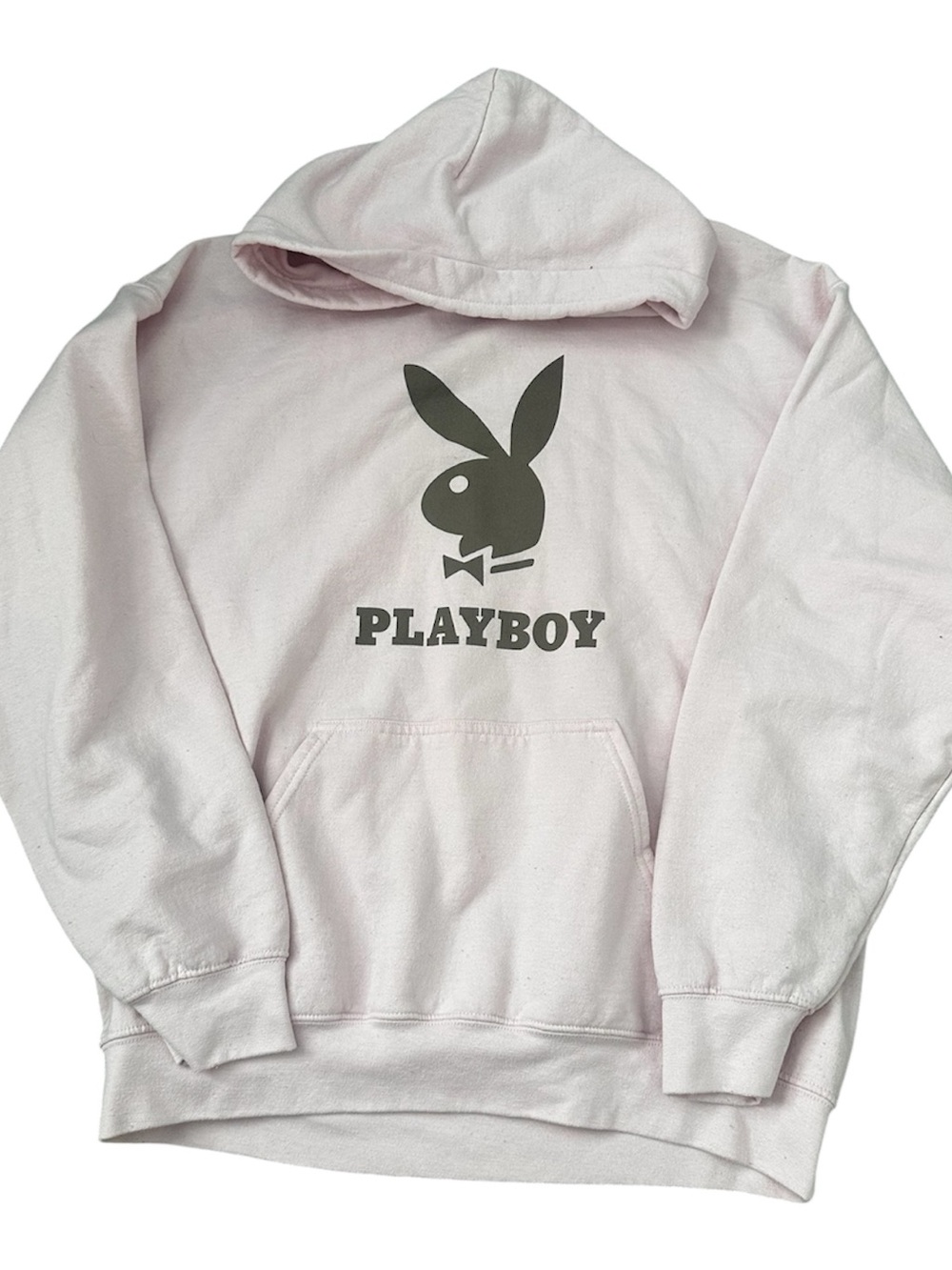 Gildan Pink Hoodie with Gray Playboy Logo